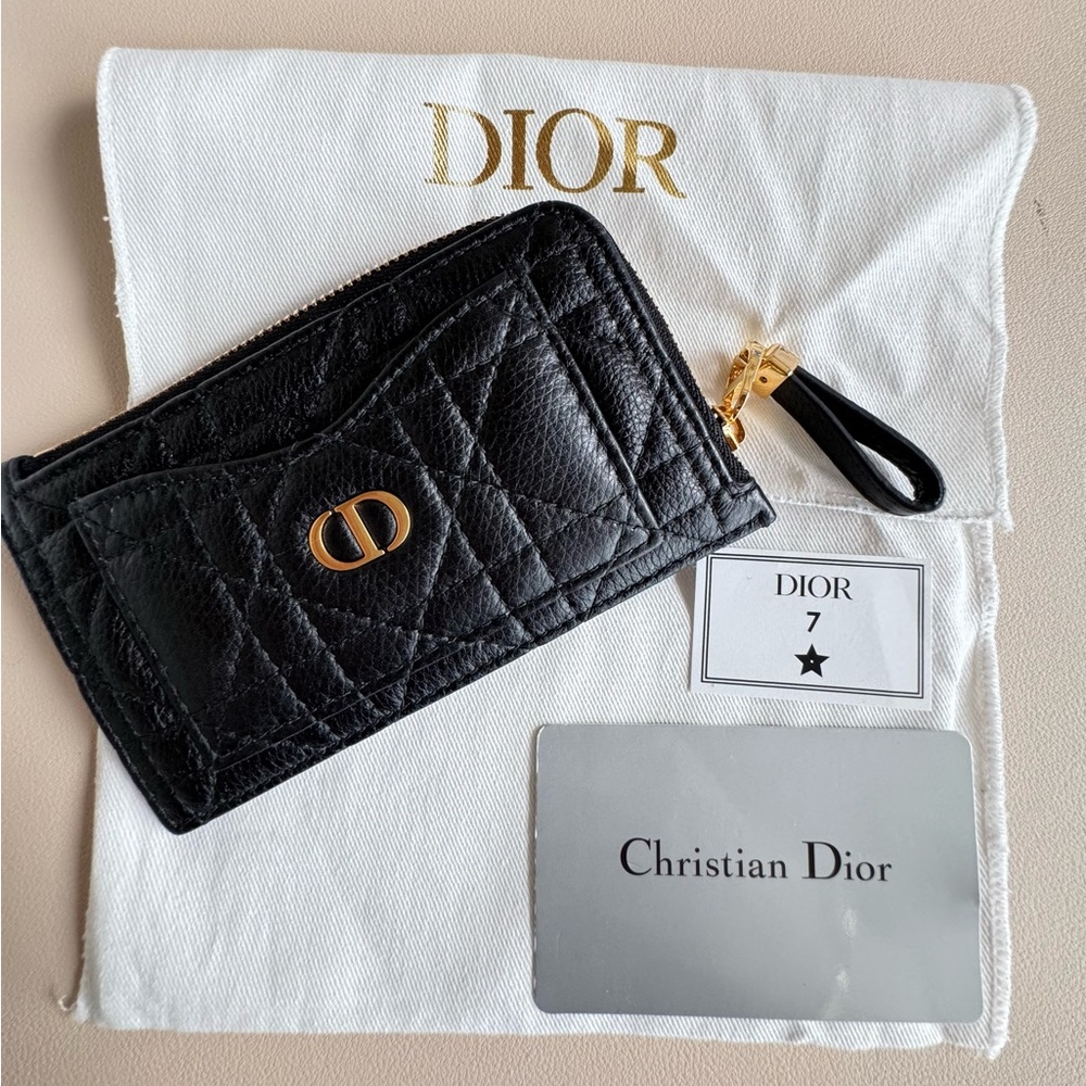 DIOR Caro Cosmos Zipped Card Holder